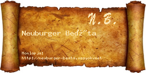 Neuburger Beáta névjegykártya